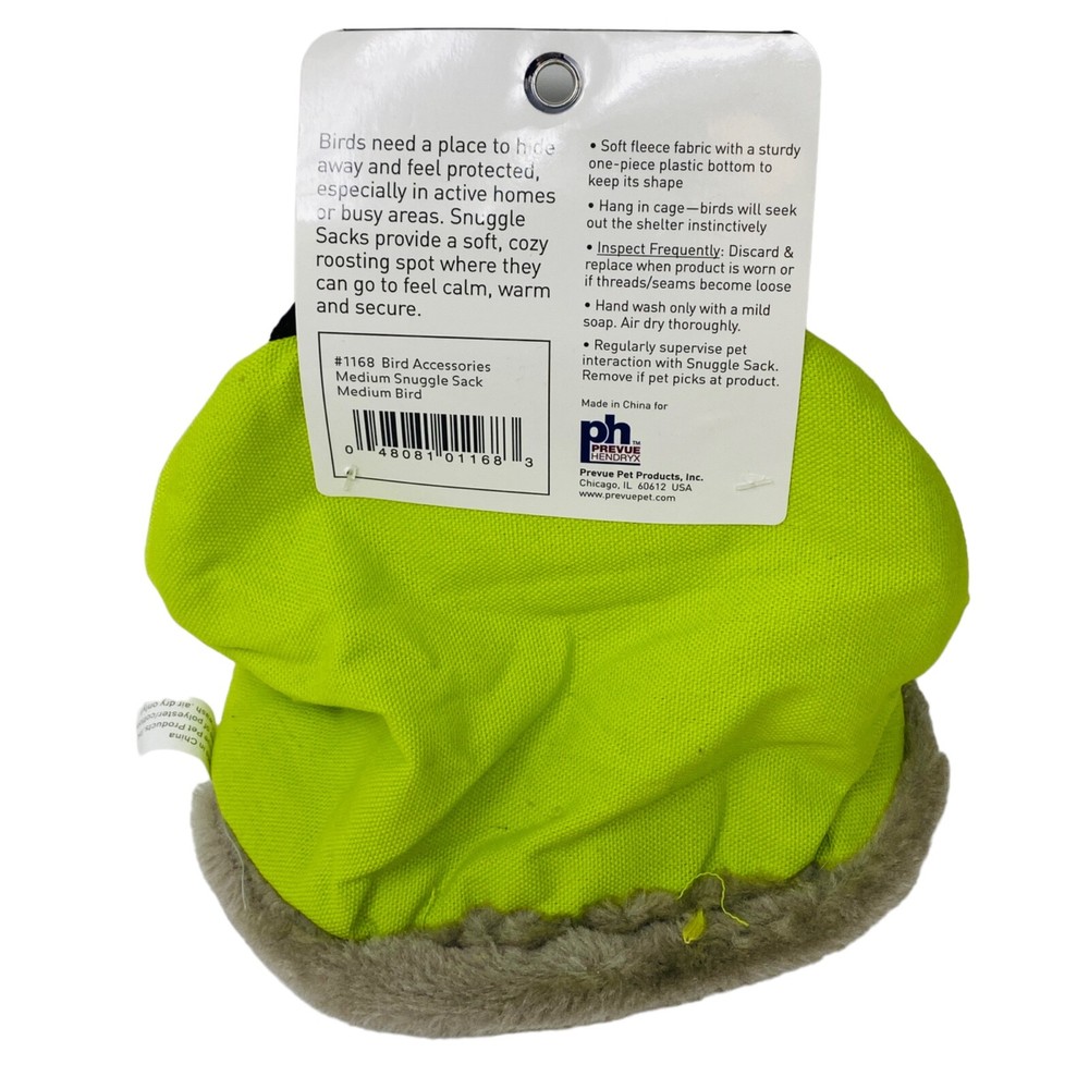 Prevue - Medium Snuggle Sack for medium size birds Lime green