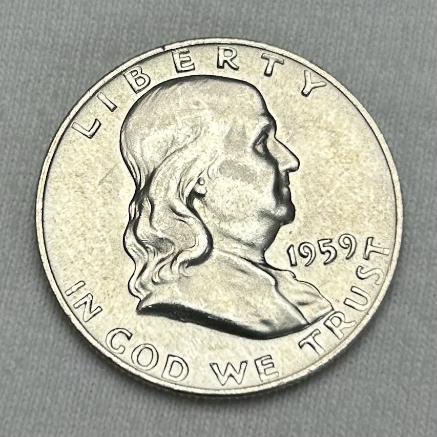 1959 D FRANKLIN HALF DOLLAR 90% SILVER BU