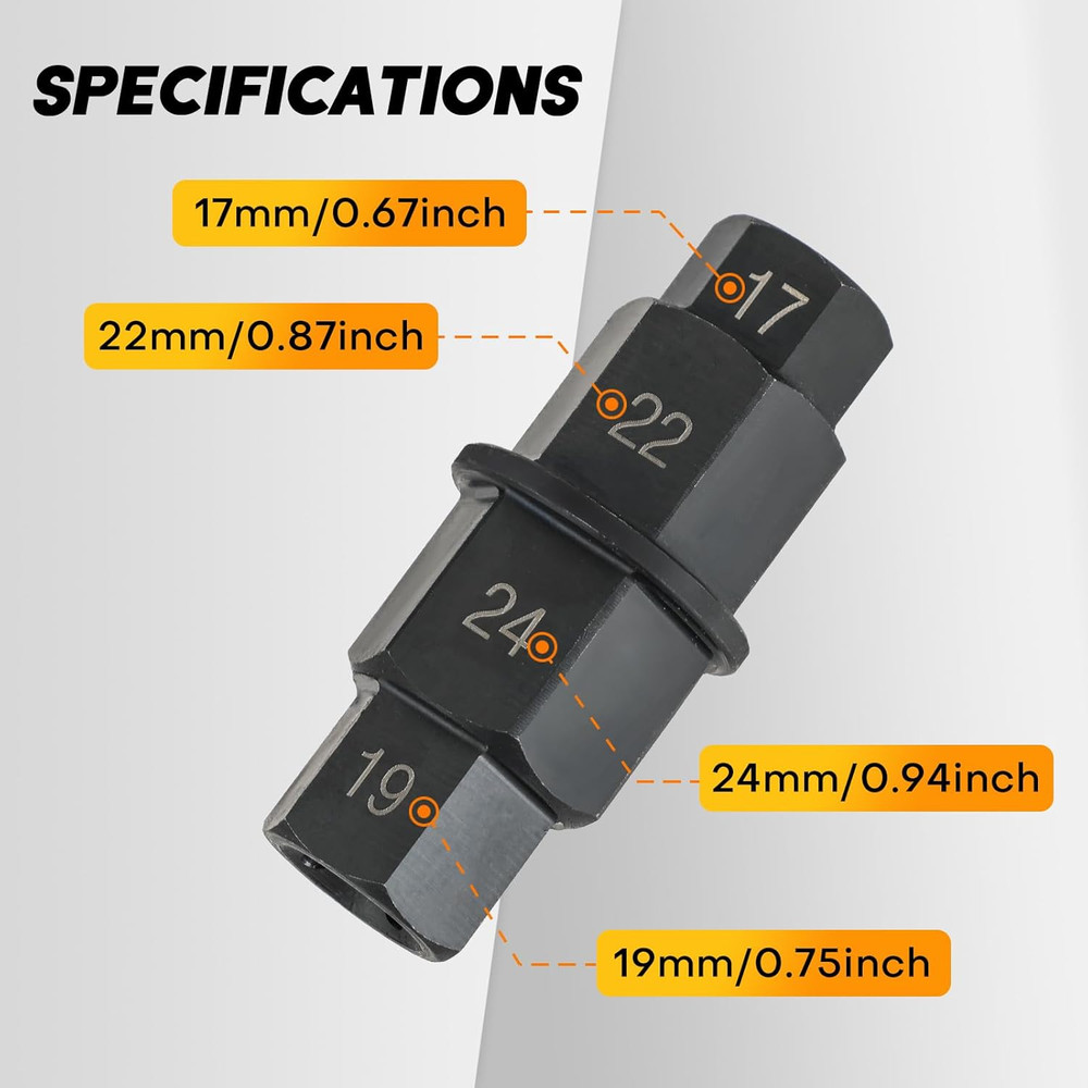 Hex Axle Motorcycle Tool | Hex Allen Front Wheel Spindle Socket Adapter, Hex Bit