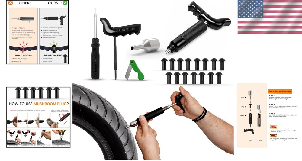Advanced Technology Tire Puncture Repair Kit for Vehicles