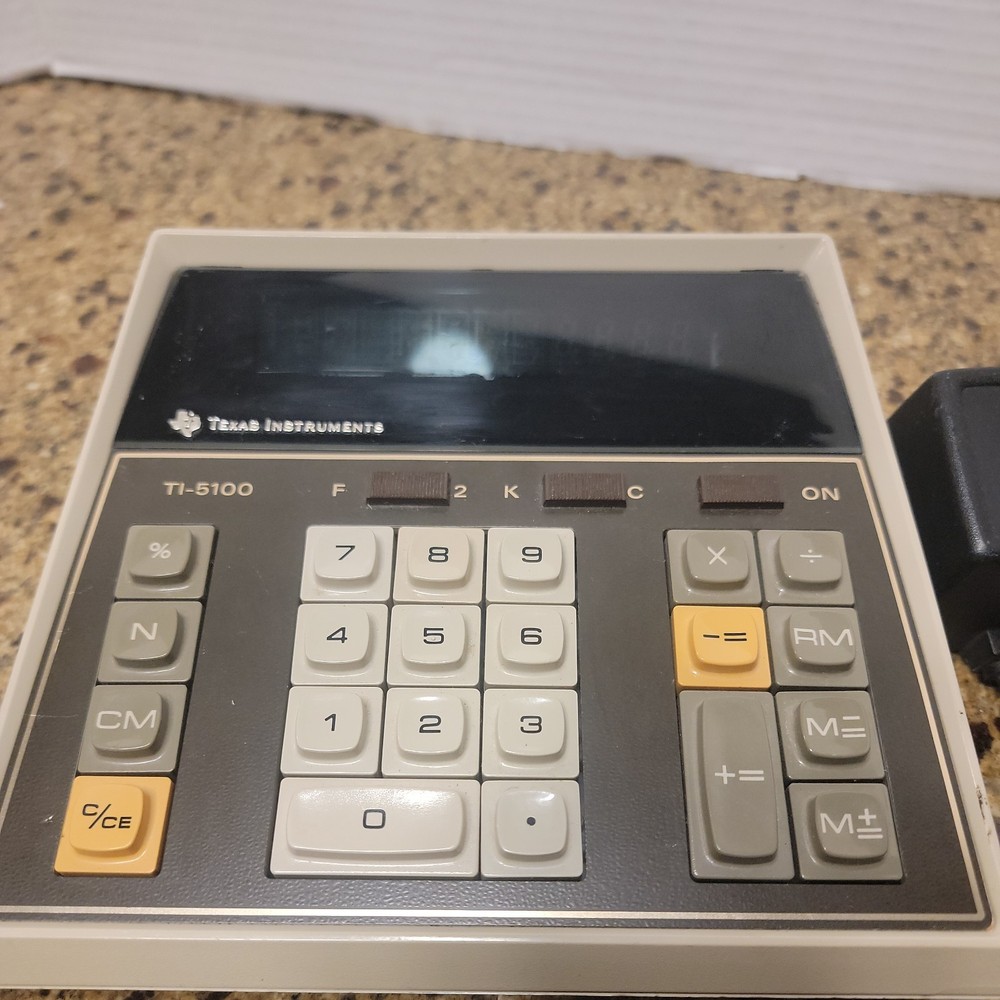 Texas Instruments Electronic Calculator TI-5100 with AC Adapter