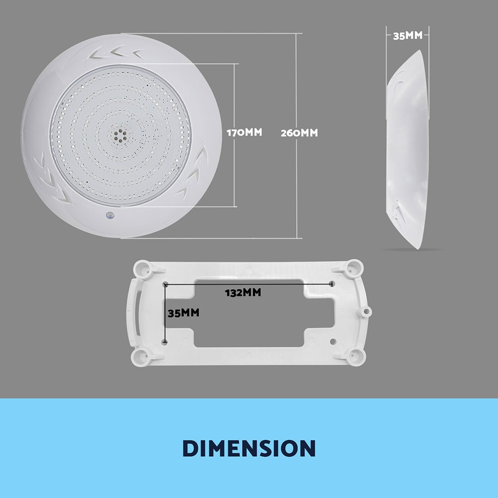 Remote Control Memory Function Resin Filled Swimming Pool LED Light 12V RGB