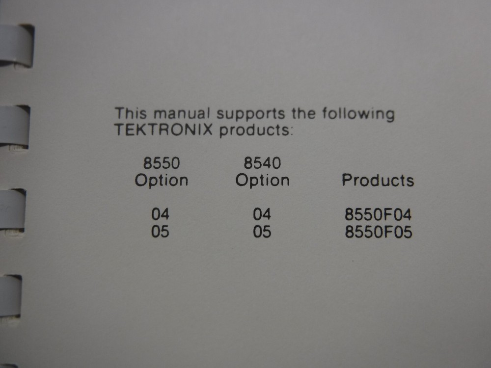 Tektronix 8500 Modular MDL Series 64K/128K Static Program Memory Manual
