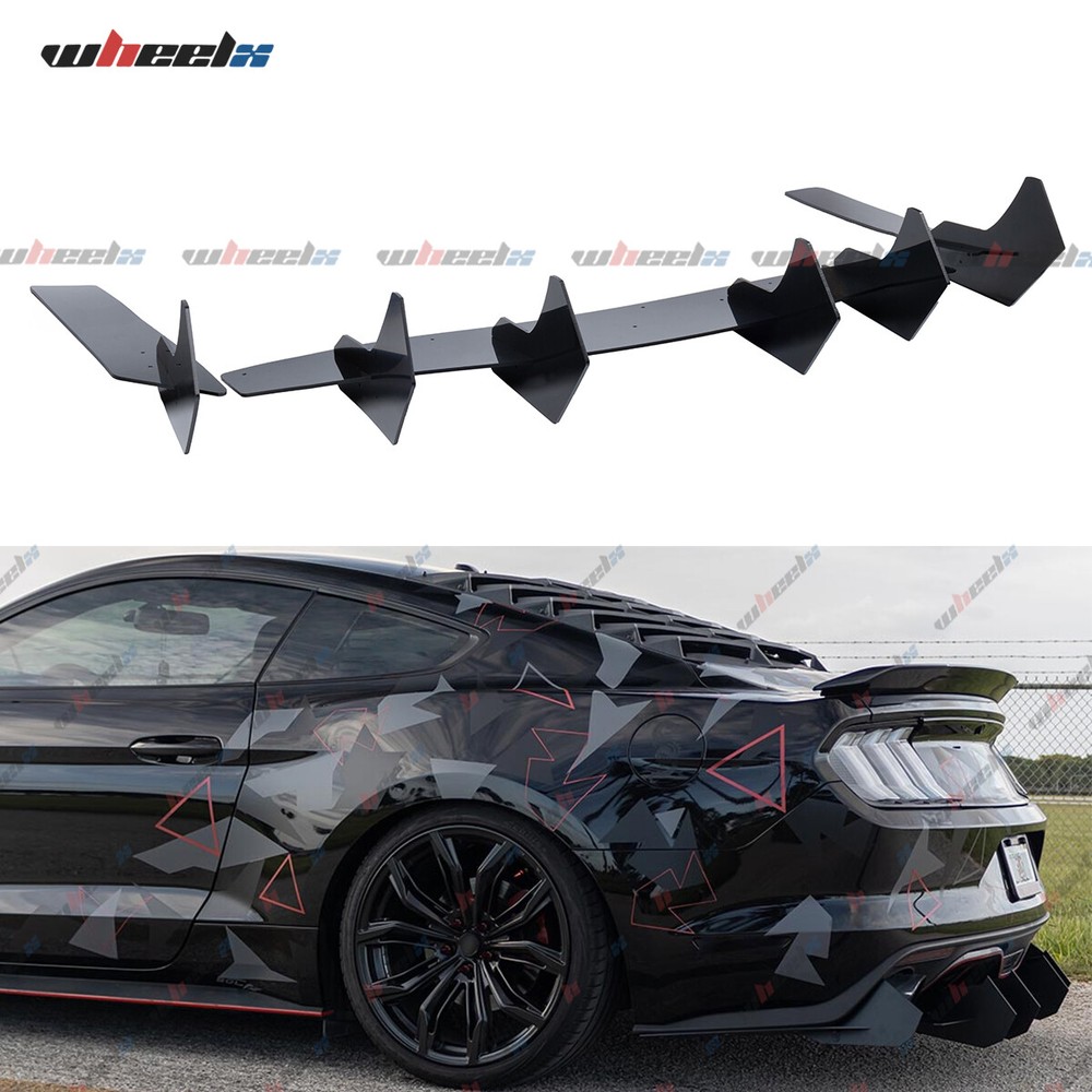 V2 Style Glossy Black Rear Diffuser & Side Splitter For Ford Mustang 2015-2023