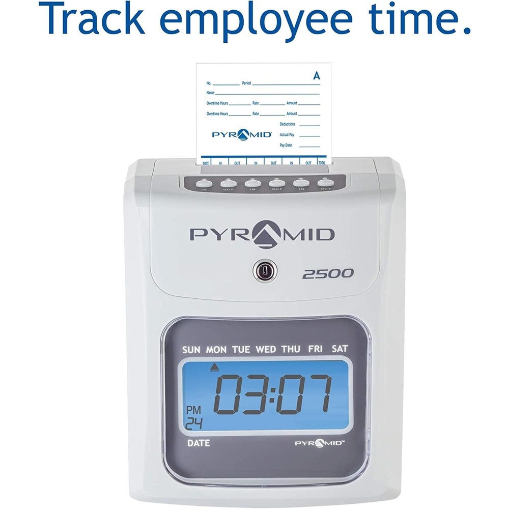 Pyramid Time Systems 2500 Small Business Time Clock Bundle with 100 Time Card...