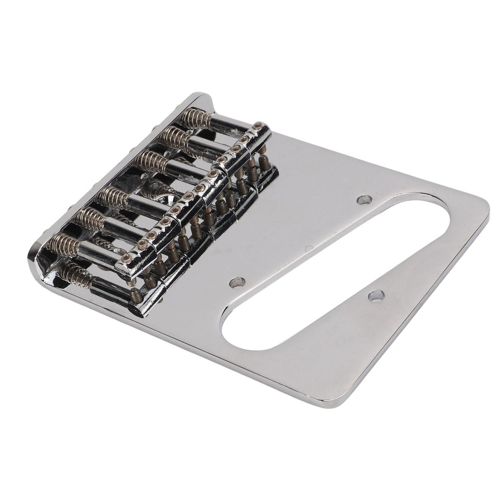 L Shape Guitar Bridge Replacement 6 Saddle Fixing String Pull Plate For TL E CHU