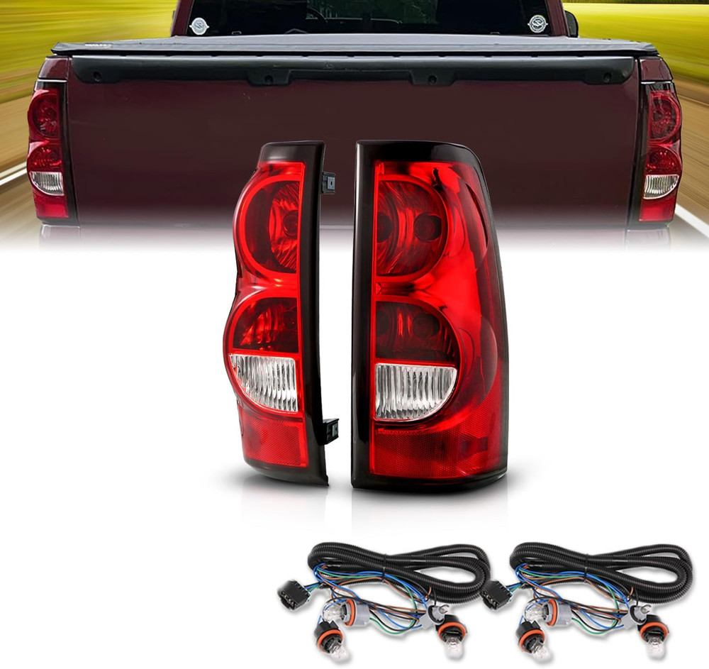 for 2003-2006 Chevy Silverado OE Style Ruby Red Replacement Taillights Rear Brak