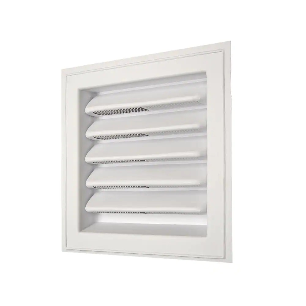 12 In. X 12 In. Plastic Wall Louver Static Vent in White