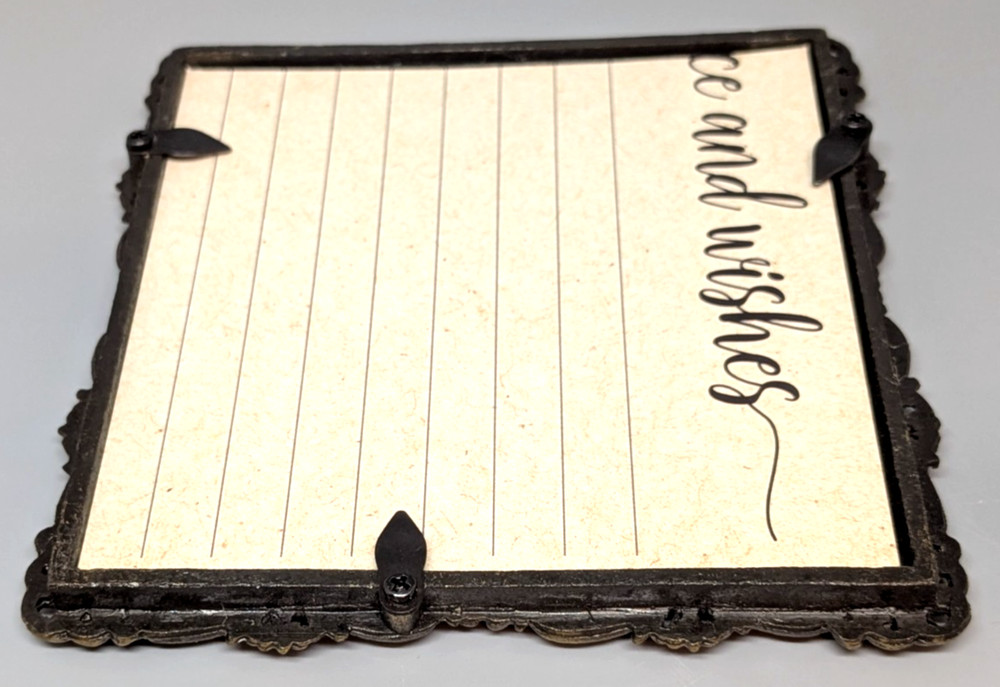 Brass Enameled Jeweled Square Photo Frame