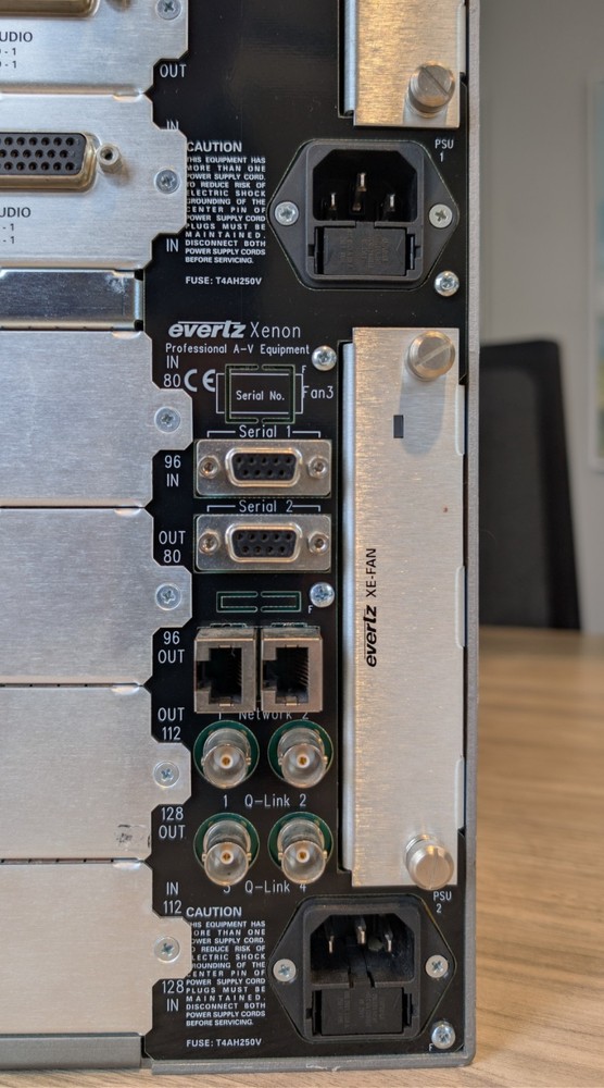 Evertz XE8-128x128 Xenon Multi-Format Routing system - MANY CARDS!