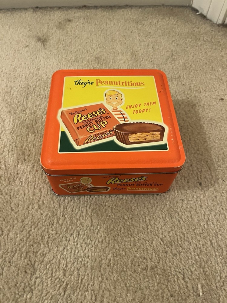 Reese's Peanut Butter Cup "Peanutritious Tin" Hershey's Millennium #3 1997 EMPTY