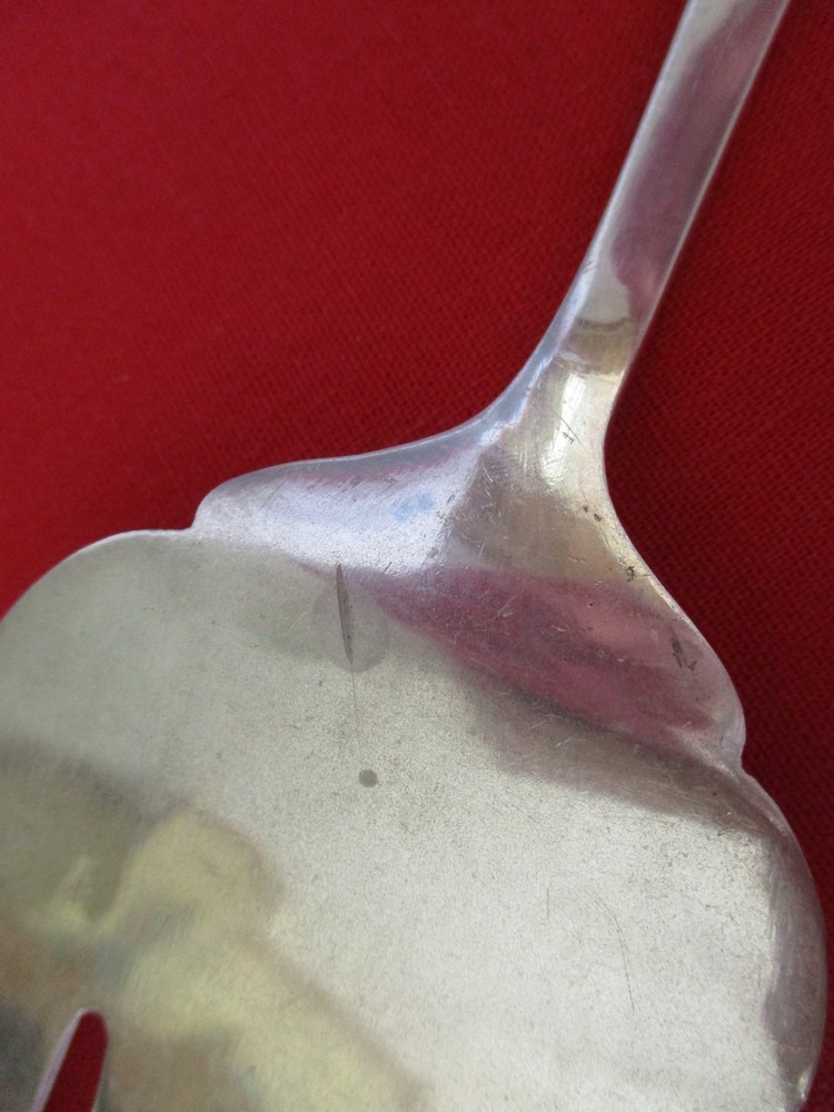 800 Silver Vintage Serving Fork, Floral Handle, Etched Pattern Utensil, 116 Gr