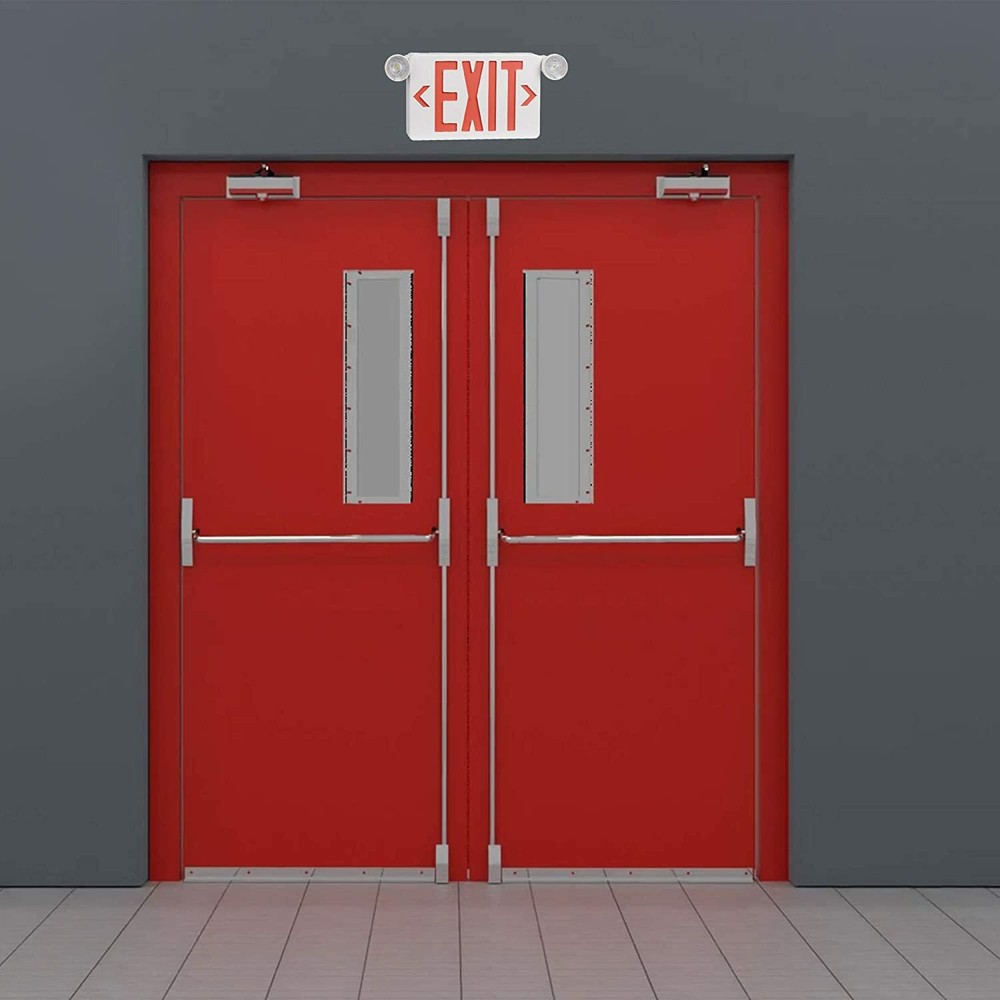 2PCS Red LED Exit Sign,UL-Listed Emergency Light -Dual Lamp ABS Fire Resistance