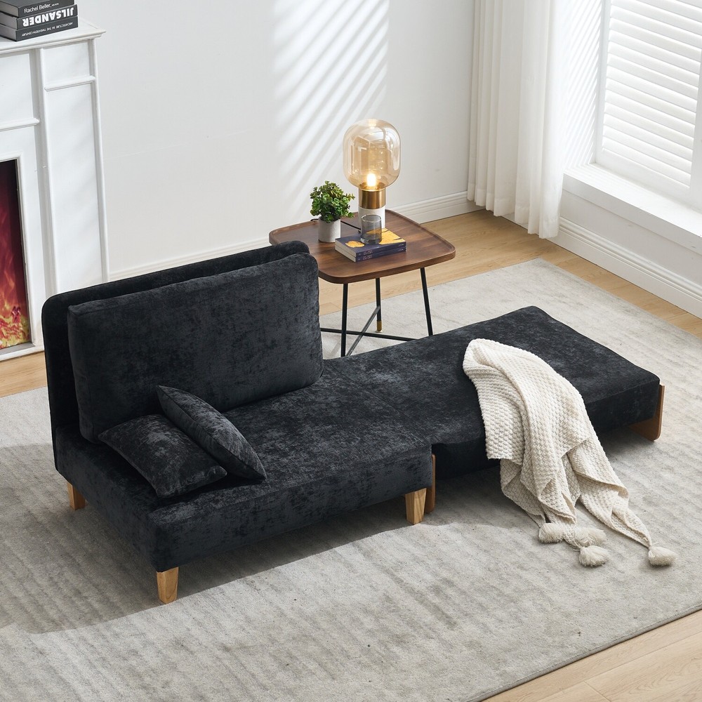 Convertible Sleeper Sofa Bed Multi-Functional Folding Recliner Chair w/ Pillow