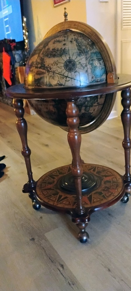 Antique Globe Dry Bar Cart