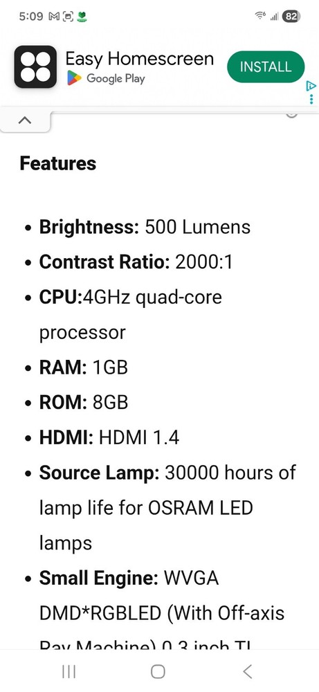 Evo SJ3000 Smart Mini Projector