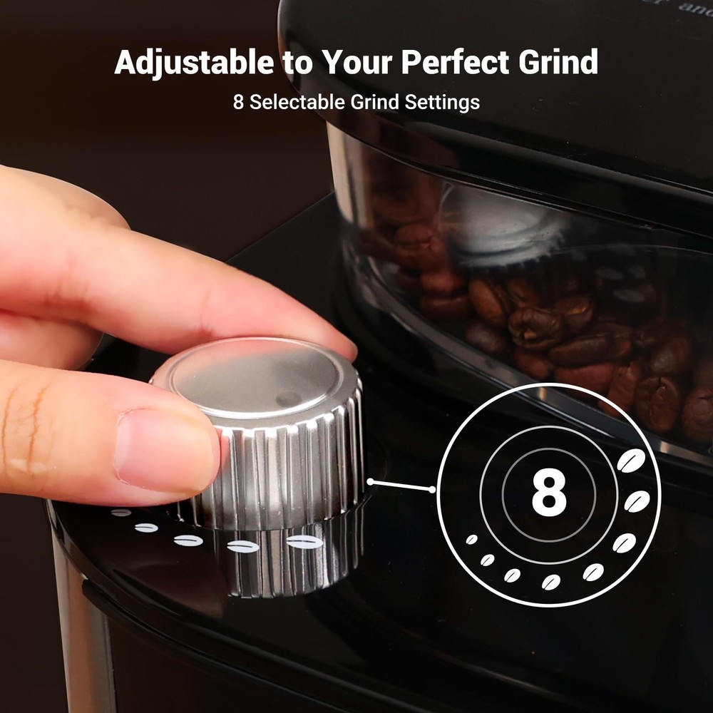 Gevi 10-Cup Drip Coffee Maker with Built-in Burr Grinder & Programmable Timer