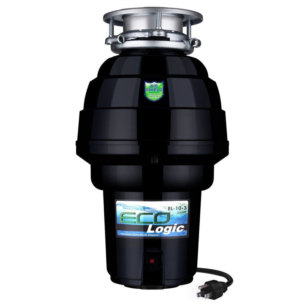 Eco Logic 1.25 HP Premium Kitchen Garbage Disposal with Plug, Continuous Feed