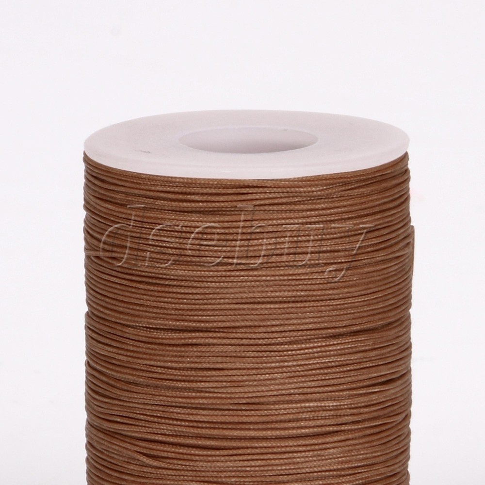 120M 0.5mm Waxed Polyester Round Twisted Cord String Light Brown Thread Line