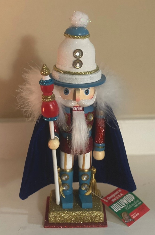 Kurt Adler Hollywood Nutcracker - Red & Teal Soldier Blue Cape Nutcracker