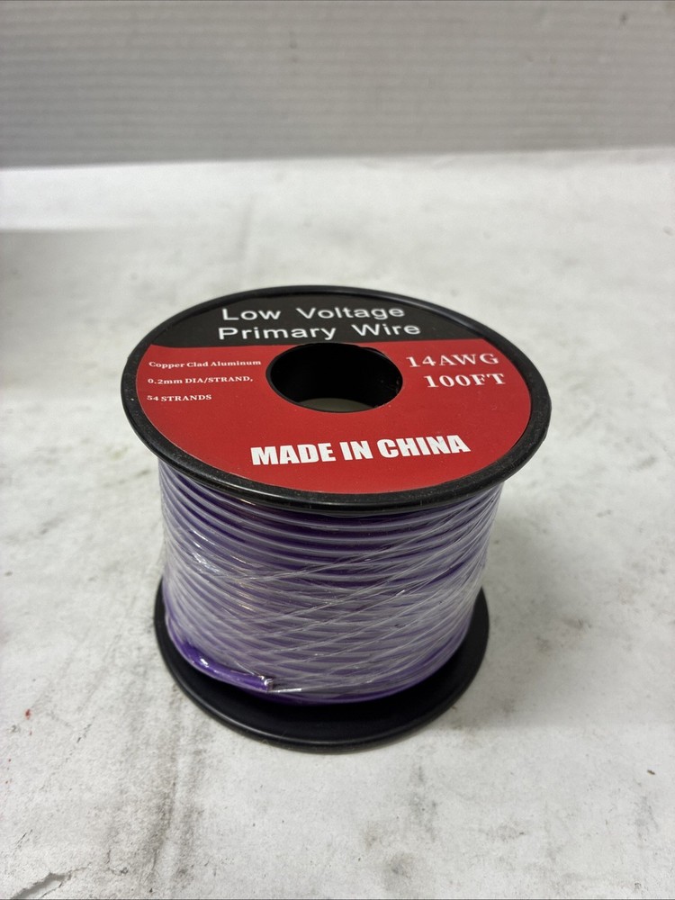 Low Voltage Primary Wire 14AWG 100FT Purple