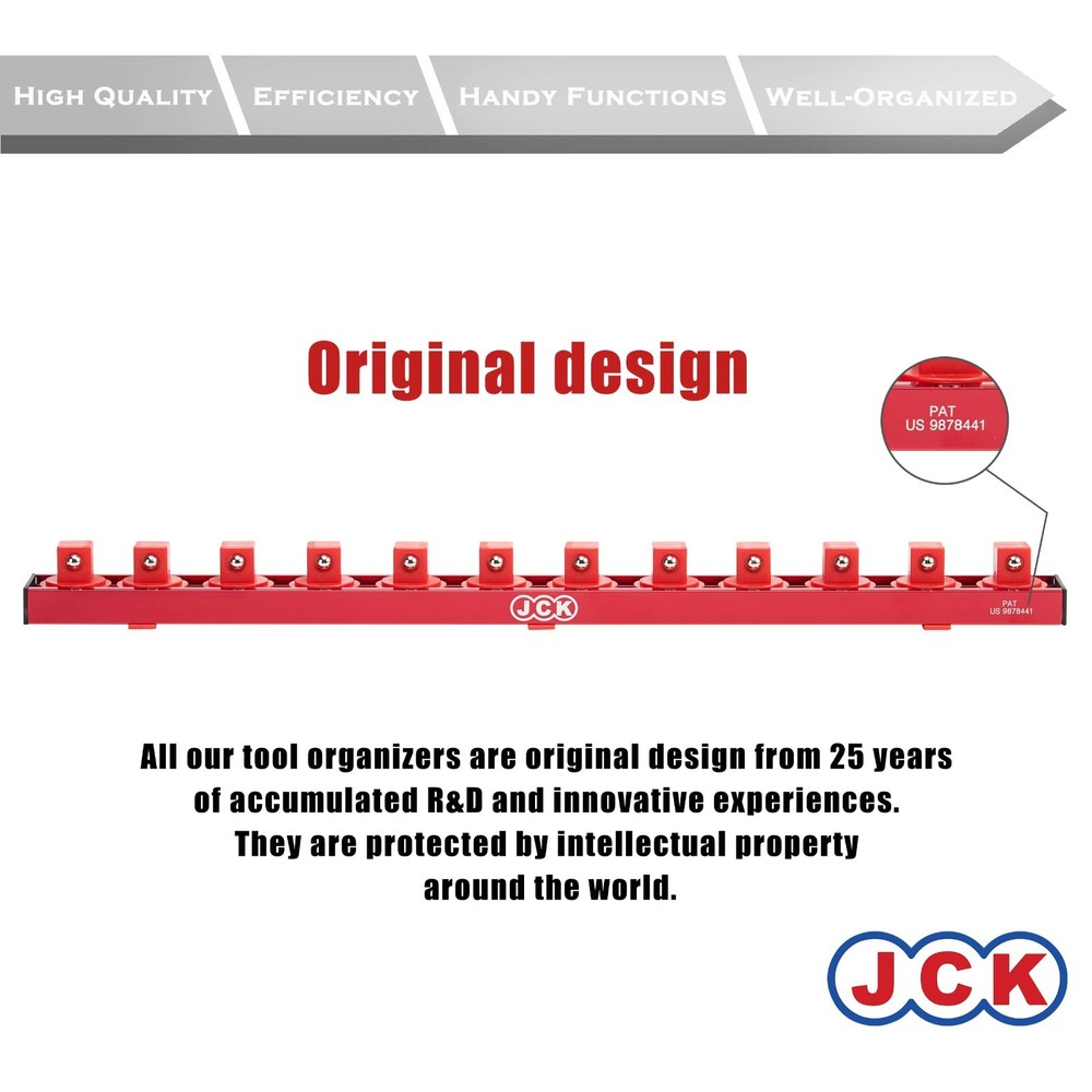 JCK Professional Quality Aluminum 1/2" Socket Organizer