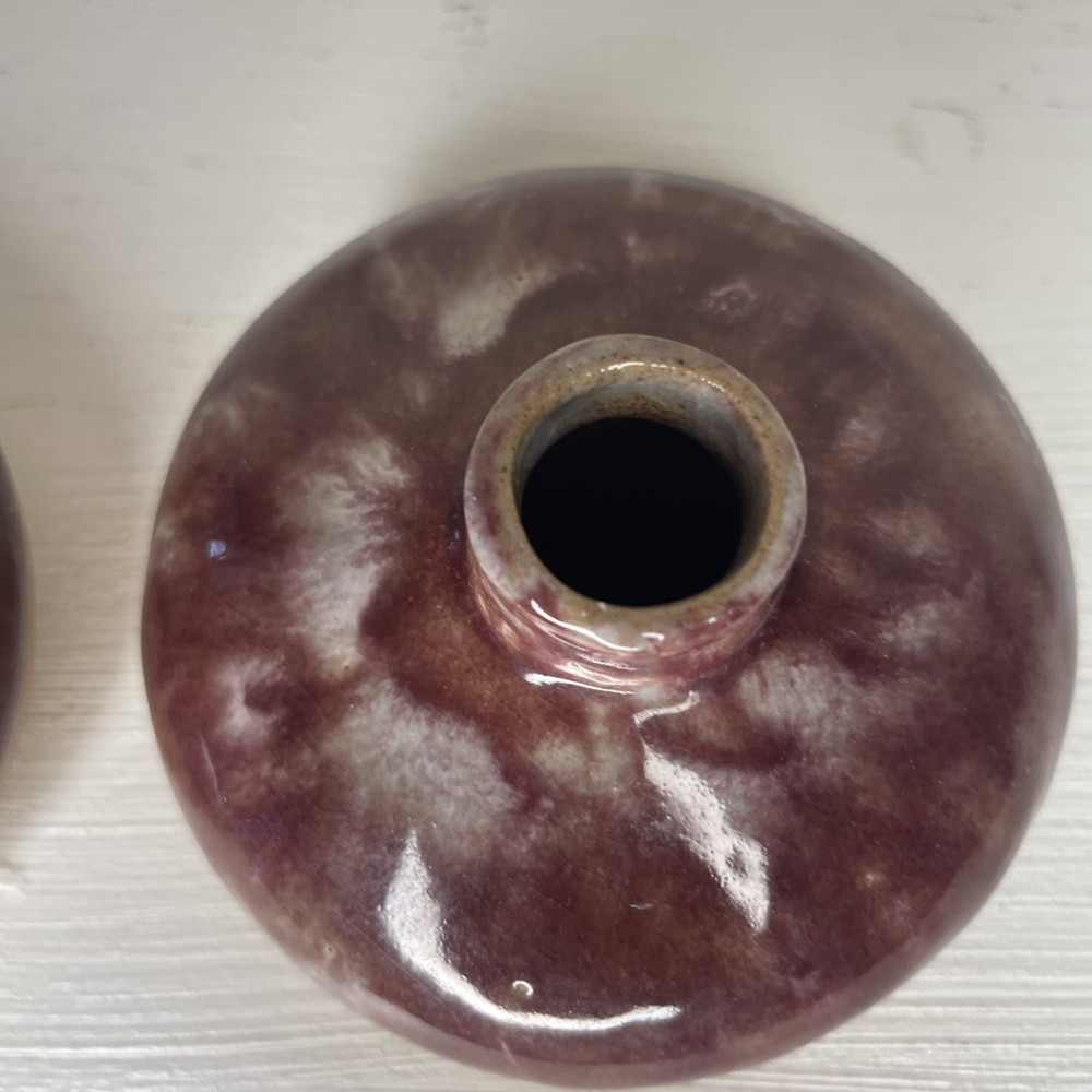 Mini Studio Drip Vases Brown Tan Set Of 2