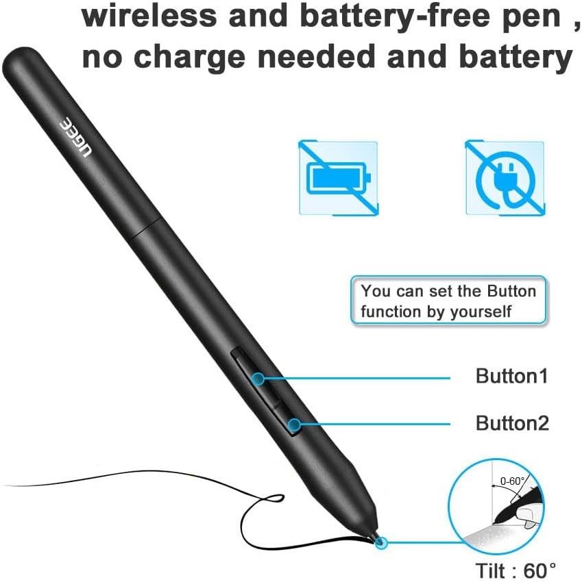 UGEE Graphics Drawing Tablet, M708 V2 Upgrade Support Android Phone 10x6 Inch...