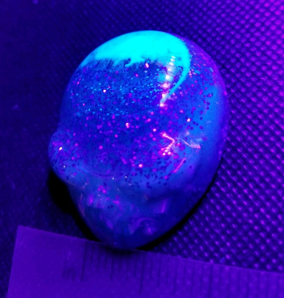 Resin Art Alien , GLOWS, solar system, galaxy, Blacklight, pendant, unique