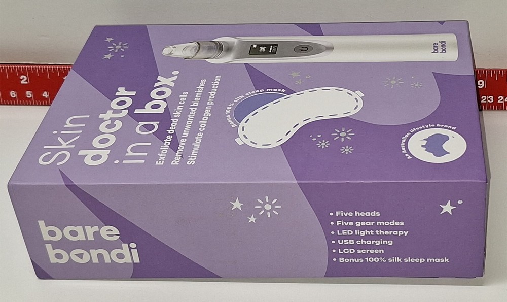 Bare Bondi Face Exfoliator Device Handheld Collagen Boost Blemish Remove NO MASK