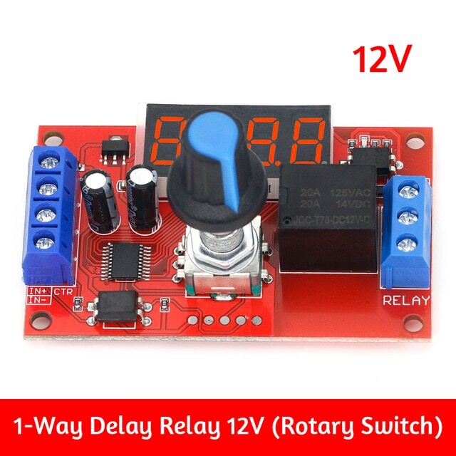DC 12V 10A Adjustable Time Delay Relay Module LED Digital Timer Rotary Version