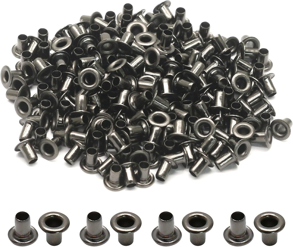 Litoexpe 2MM Tiny Grommets Eyelets 200 Pcs, Self Backing Eyelets for Bead Cores,