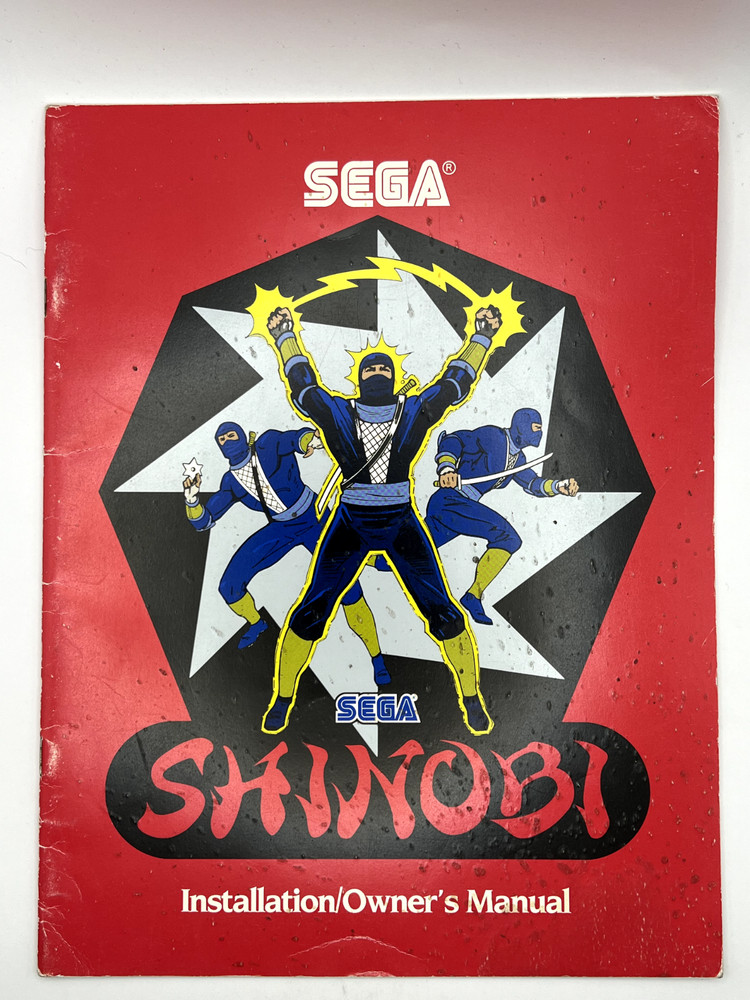 Shinobi Installation/Owners Manual, Arcade Sega 1987