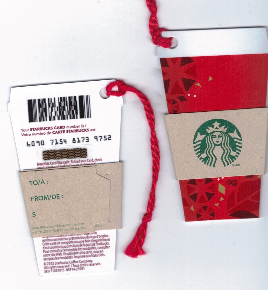 2013 - Mini Red Holiday Cup Starbucks CANADA RELOADABLE GIFT CARD