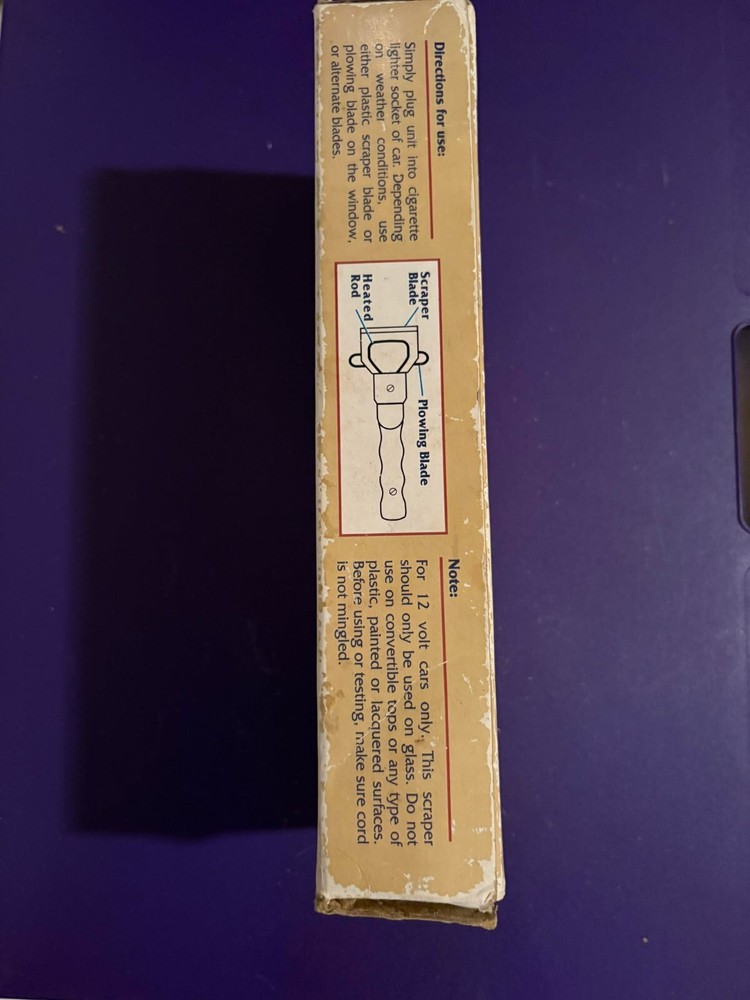 Heated Windshield Ice Scraper Vintage