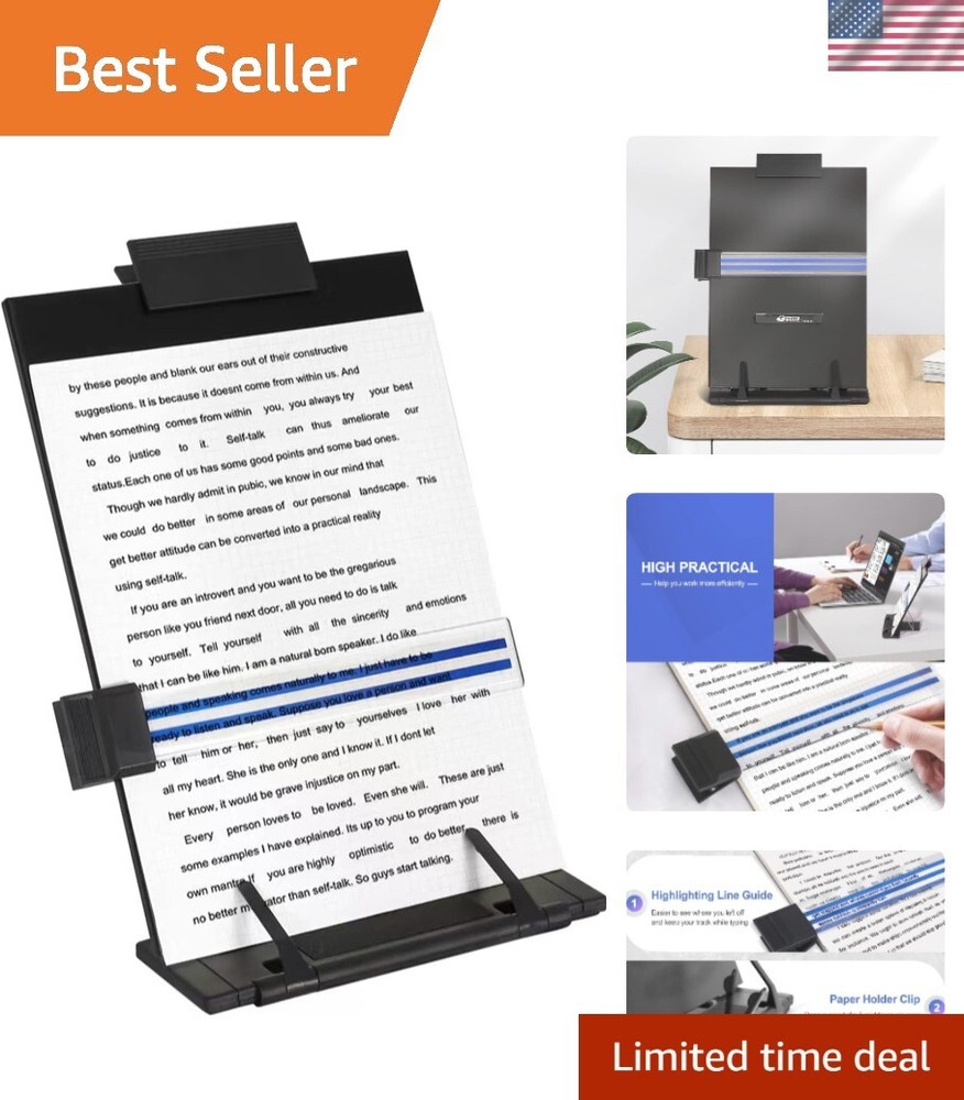Sturdy Metal Document Organizer with 7 Adjustable Heights for Better Posture