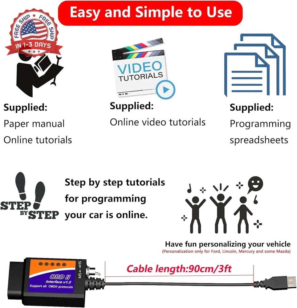 OBD2 to USB Cable Diagnostic Tool ELM327 OBD2 Code Reader Scanner ELM 327 USB In