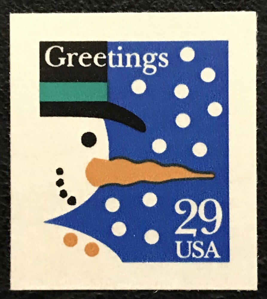 1993 Scott #2803, 29¢, CHRISTMAS SNOWMAN - Booklet Single - Mint NH -