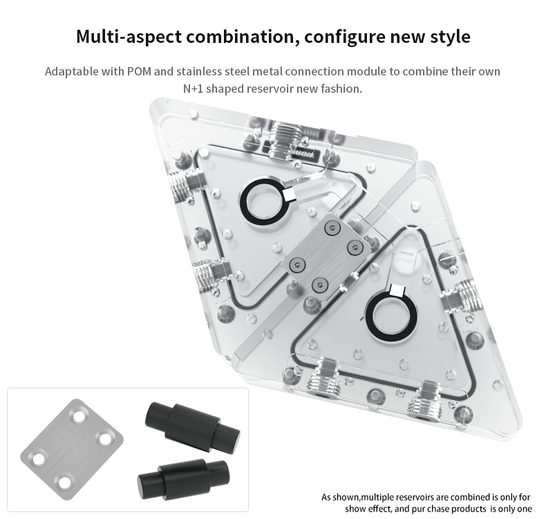 Barrow Acrylic Triangle YKZR-02 Triangular Combined Reservoir + 5v aRGB LED