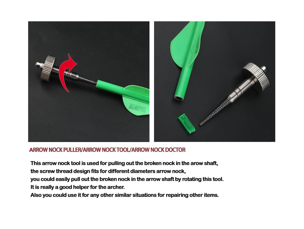 ZSHJGJR Archery Arrow Nock Insert Removal Tool Broken Tail Puller Shaft Clean...