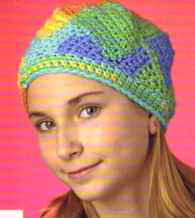 HIP Entrelac Skull Cap/Apparel/ Crochet Pattern INSTRUCTIONS ONLY
