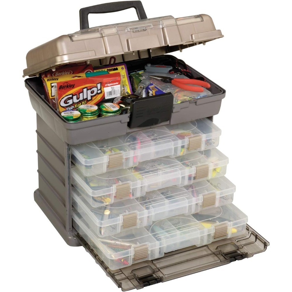 Fishing Tackle Box Storage System Holds 4 3700 Utility Boxes Quick Access Top
