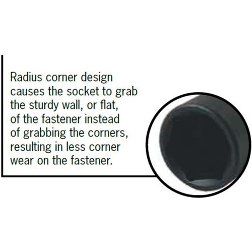 Sunex 36475 3/8" Drive 3/8" Hex Impact Socket, Radius Corner Design
