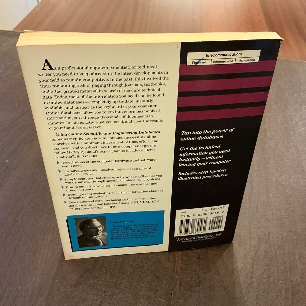 Using Online Scientific Engineering Databases Vintage Computing Textbook 1992