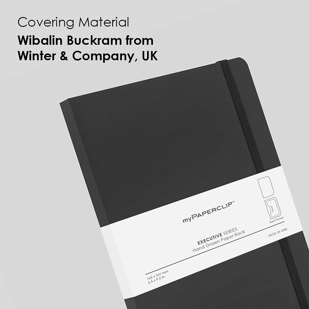 myPAPERCLIP Executive Series A5 Plain Notebook | 192 Pages, A5, Plain, Black