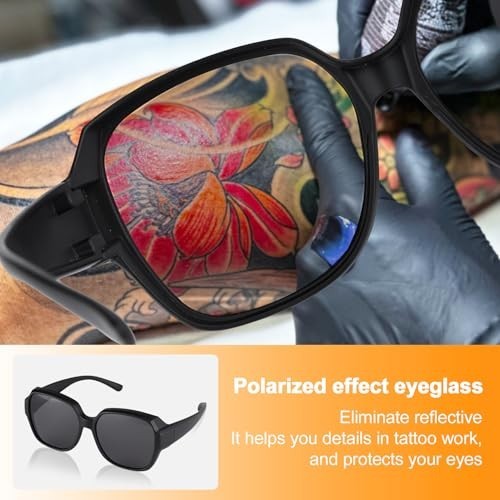 LED Tattoo Light Kit - Polarized Work Light with Vision Lenses & 360° Stand, Sha