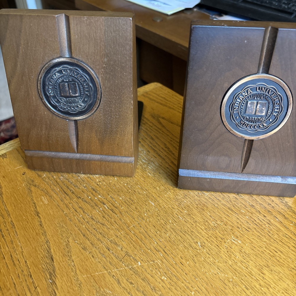 Indiana University Walnut Bookends