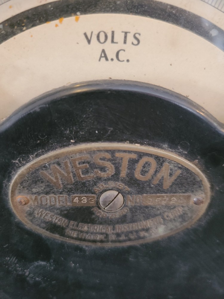 Vintage Weston 433 Electrical AC Voltmeters Zero Corrector