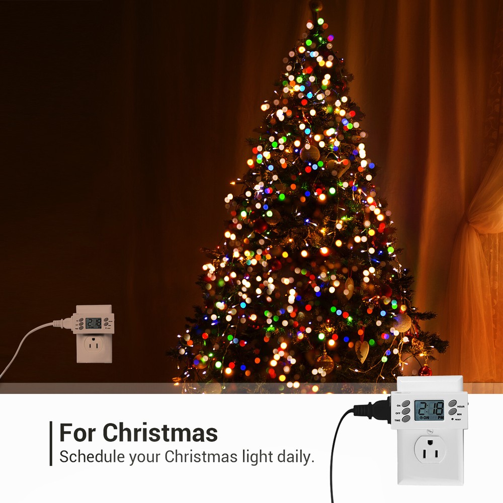 DEWENWILS 2 Pack Light Timer, Digital Programmable Plug-in Lamp Timer Switch