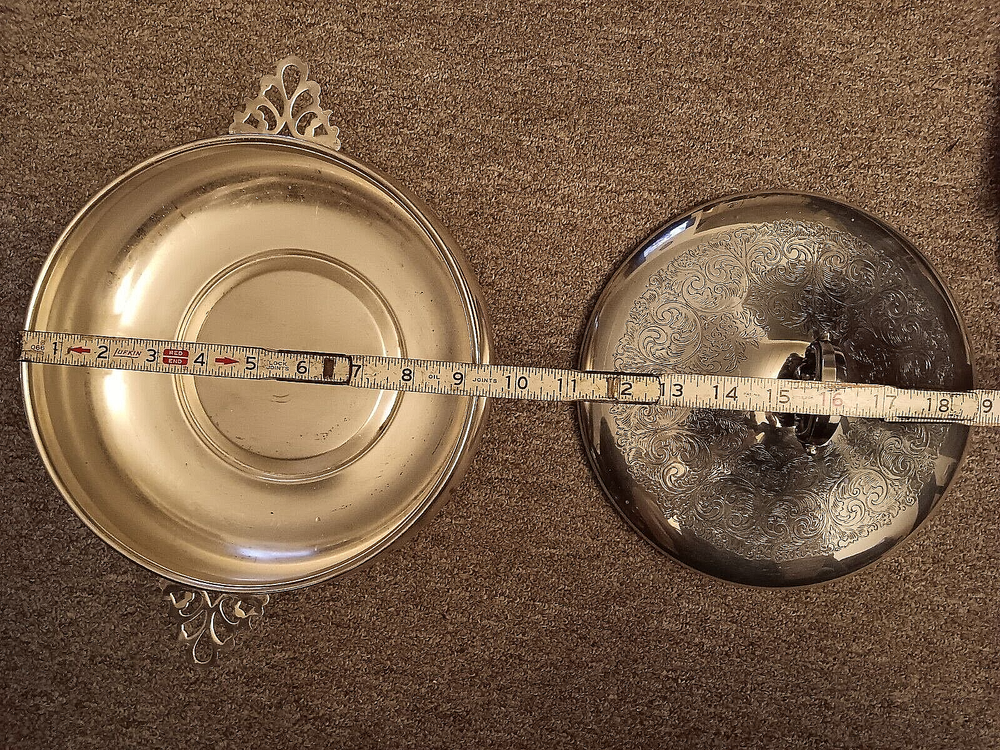 Vintage The Sheffield Silver Co. Silverplate Double Handle Round Casserole Dish